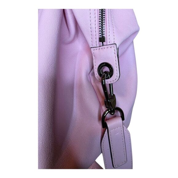 LONGCHAMP Medium Le Pliage Cuir Pink Leather Top Handle Tote - Picture 10 of 15